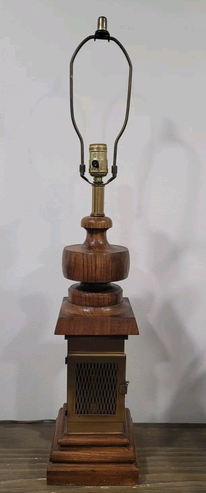 Vintage Fireplace Table Lamp Fire Lights Up