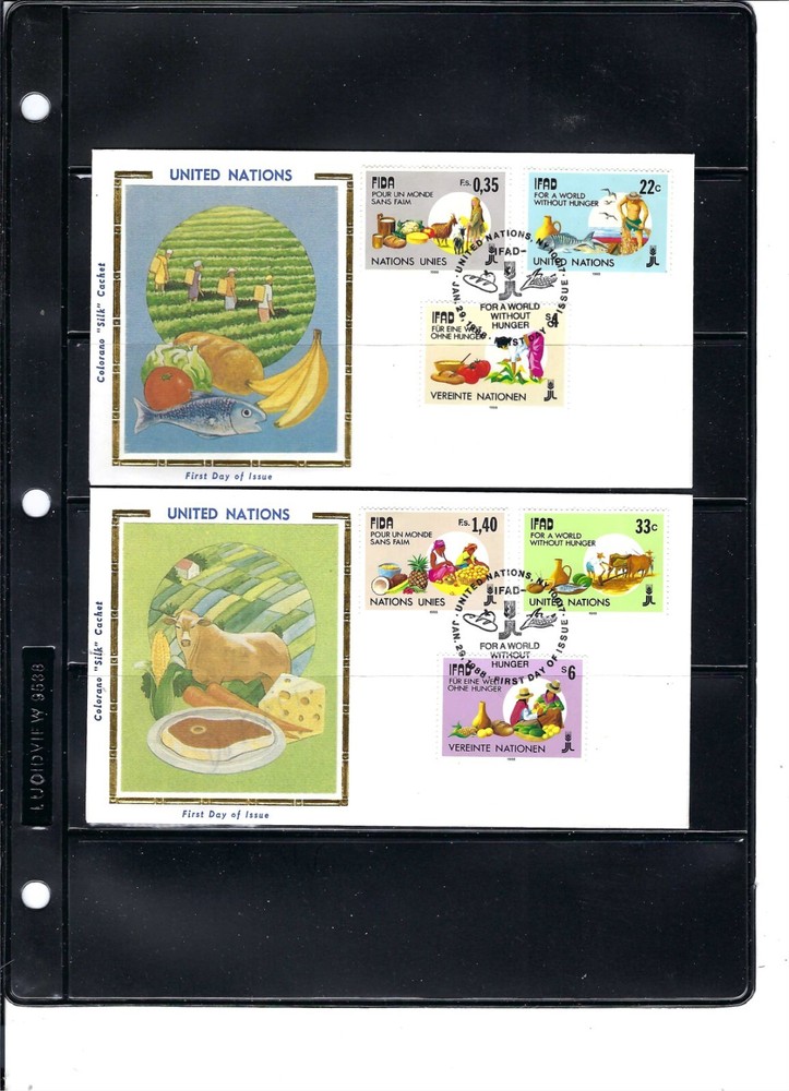 1988 IFAD COMBO FDC's - COLORANO SILK Cachet (346A)