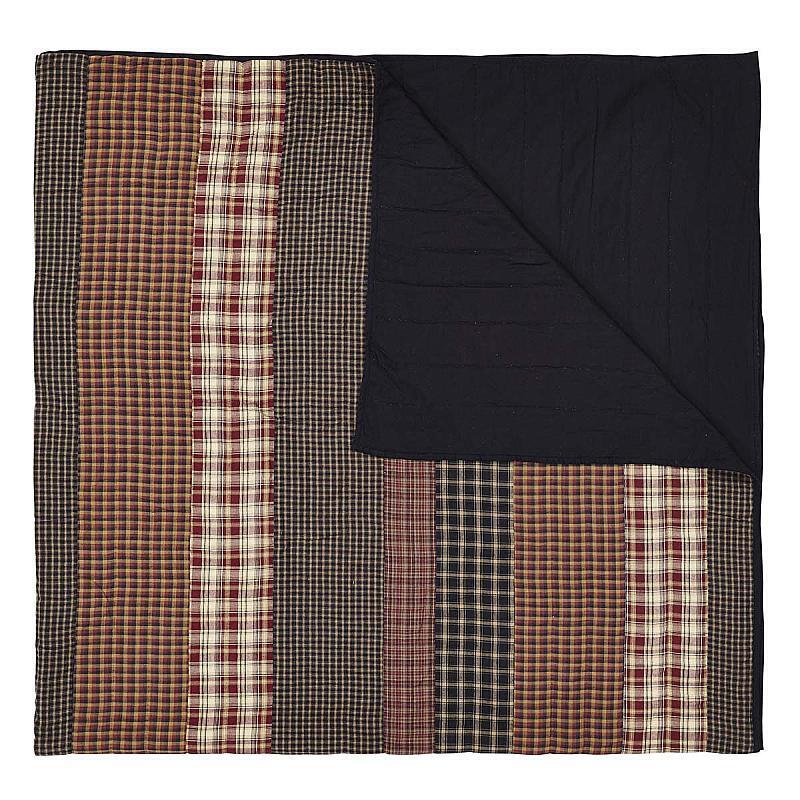 Beckham Queen Patchwork Quilt. VHC Brands. Red, Black, Tan
