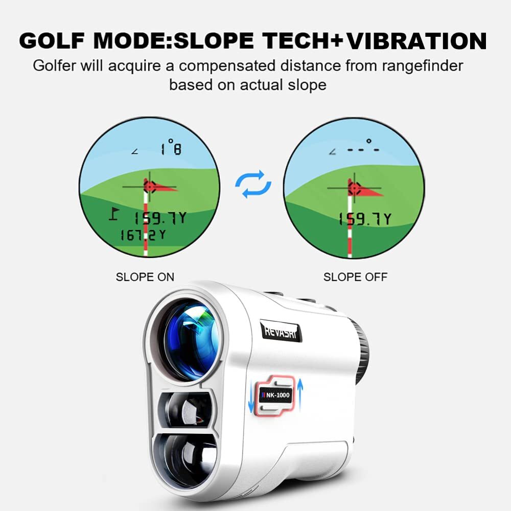 Golf Rangefinder with Slope and Pin Lock Vibration External Slope Switch for ...