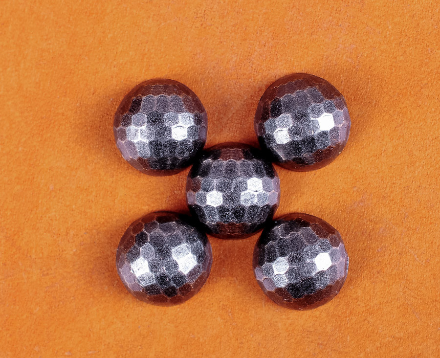 30pc 10MM SOLID SILVER HEXAGON BALL CONCHO STUD SPOTS RIVET LEATHER CRAFT DECOR