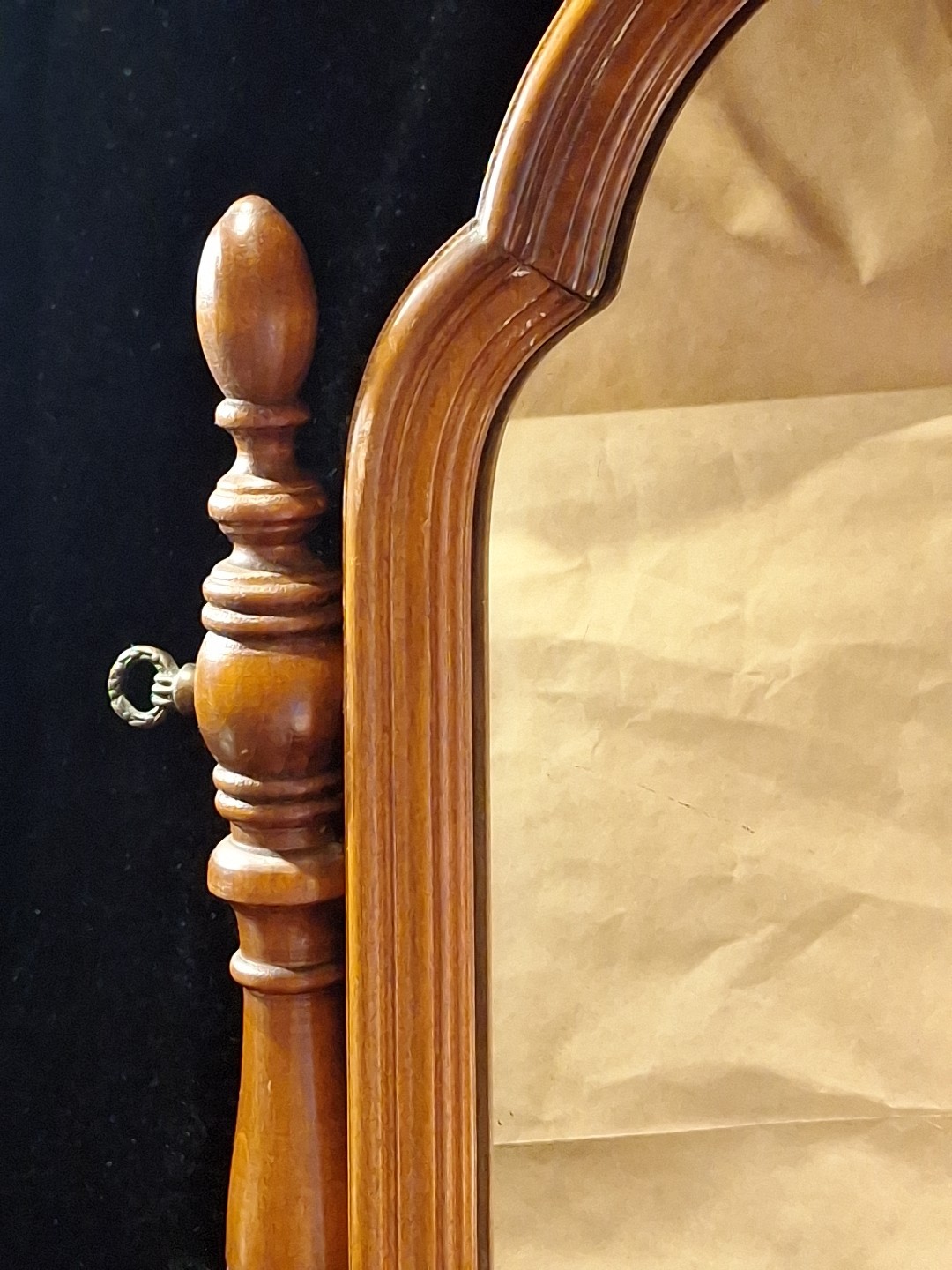 Antique Wood Tabletop Vanity Dressing Table with Falconer Durever Swivel Mirror