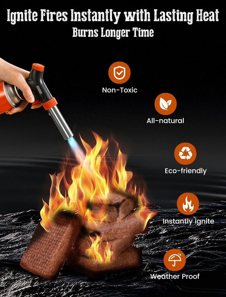 Natural Fire Starters - 32 Extra-Large Pine Cubes for Reliable Ignition