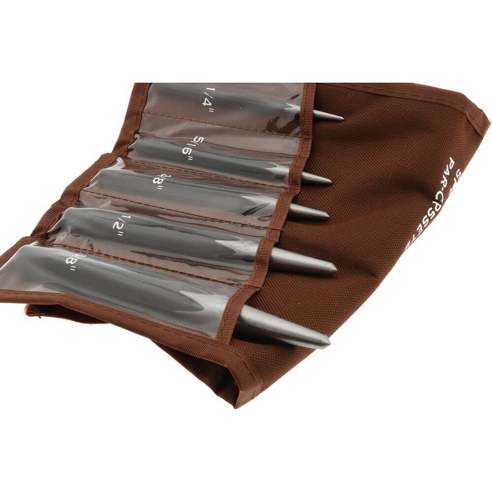 Paramount 5 Piece, 3/32 to 1/4", Center Punch Set Comes in Canvas Roll