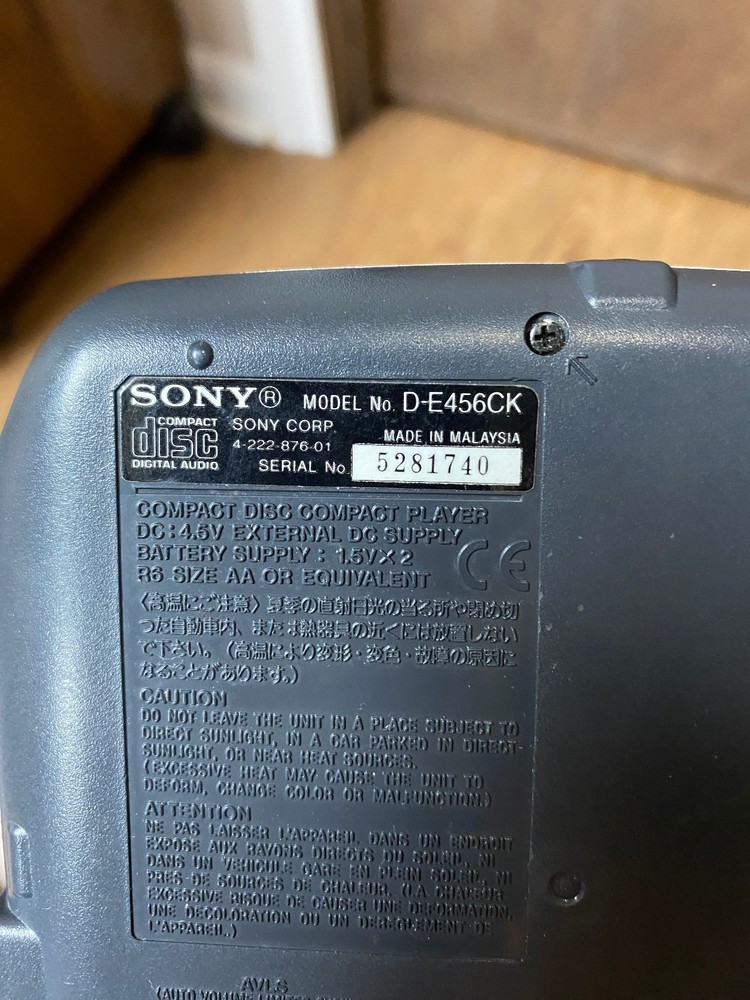 Sony Discman ESP2 Model D-E456CK Groove CD Player Tested Working READ