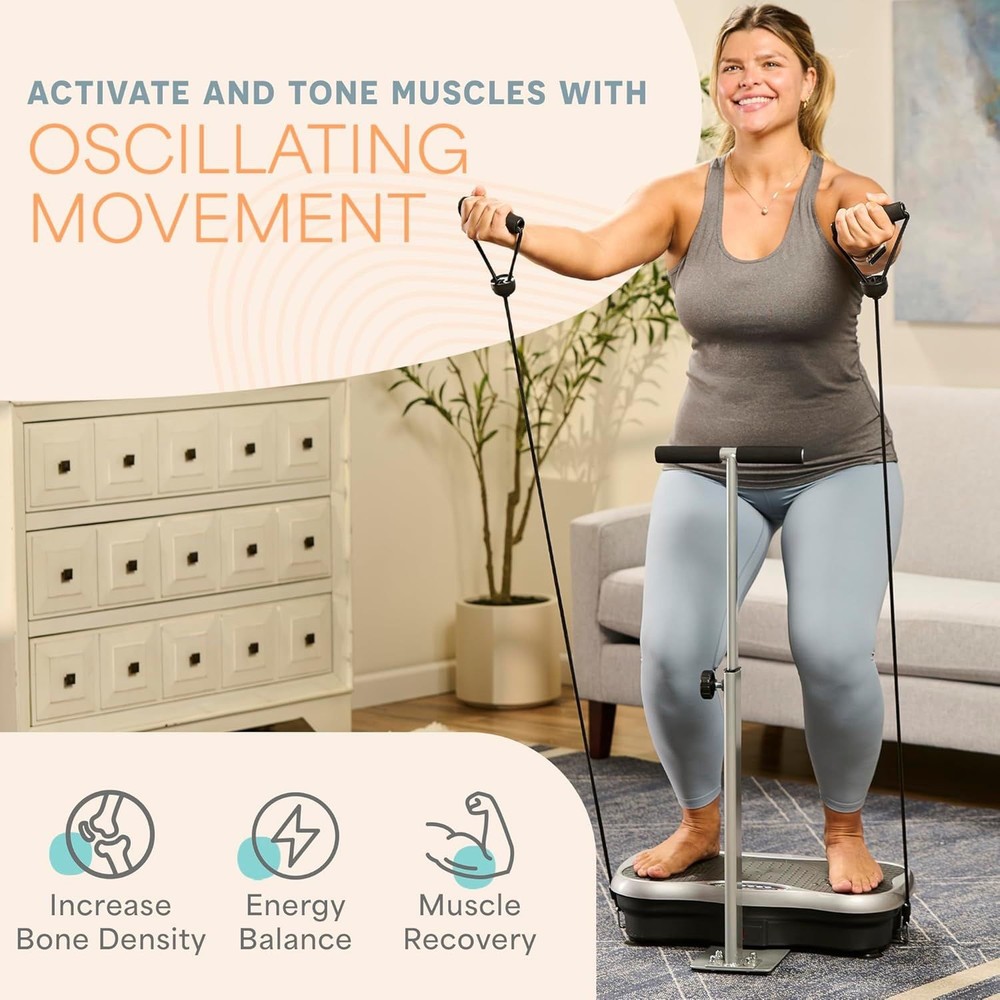 TrimLite Vibration Plate Exercise Machine with Handlebars – Whole Body Vibrat...