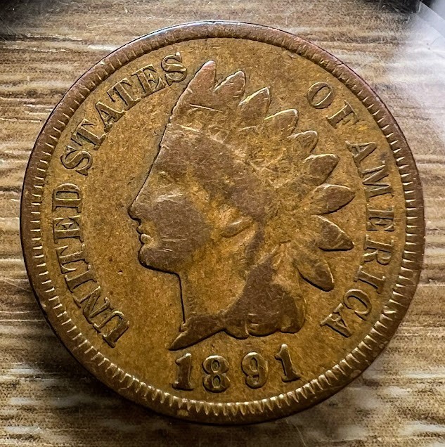 1891 Indian Head Cent - Actual Coin Shown - Free Shipping & Tracking INV#67