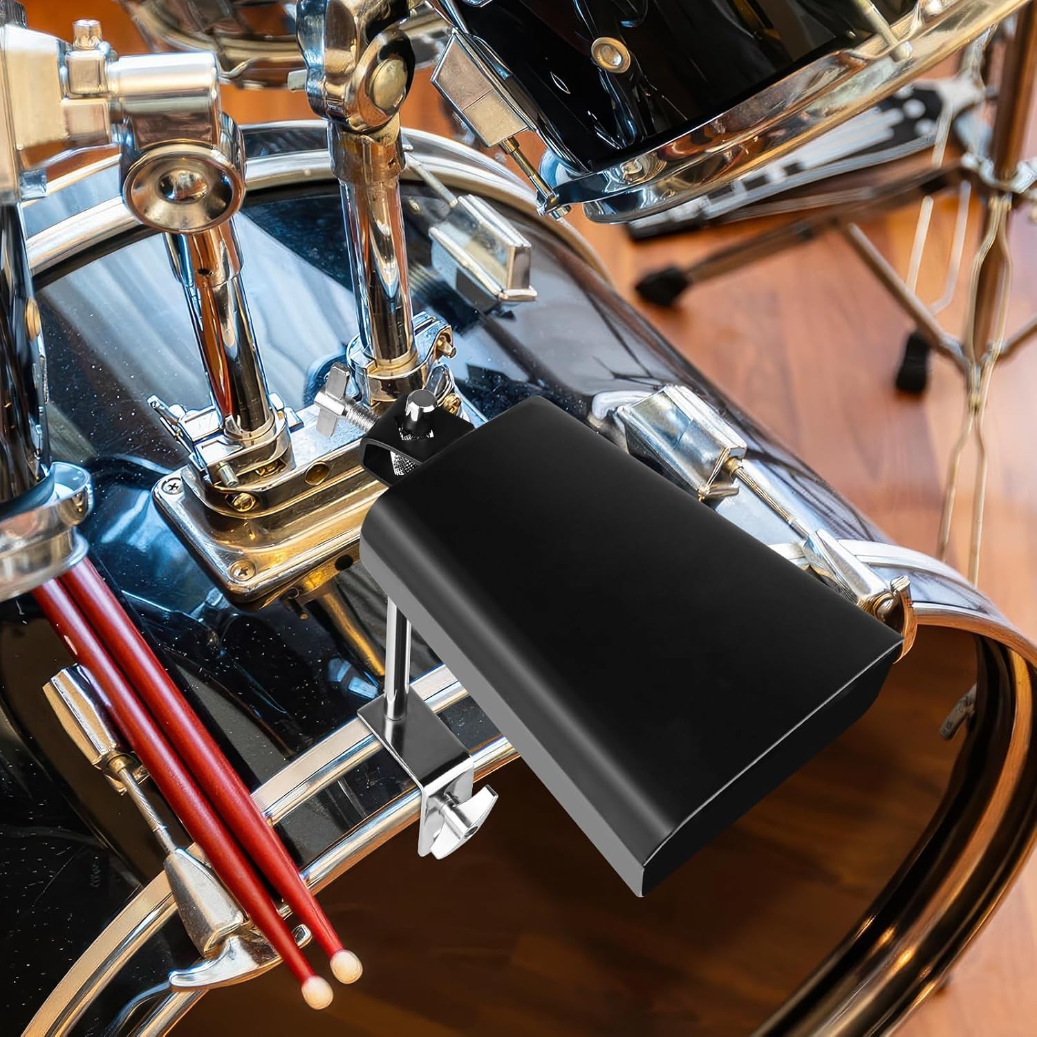 6" Cowbell with Adjustable Clamp, Percussion Accessory for Drum Sets, Standard B