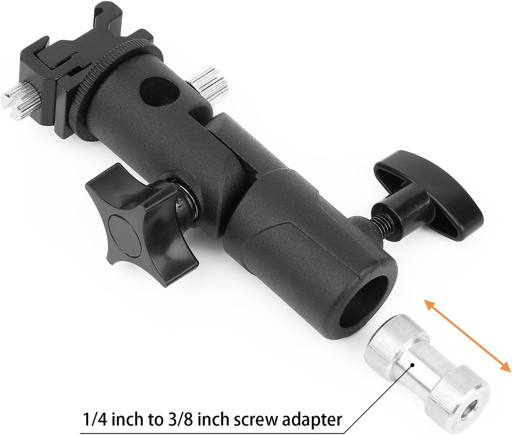 Camera Flash Speedlite Mount Swivel Light Stand Bracket with Umbrella Reflector