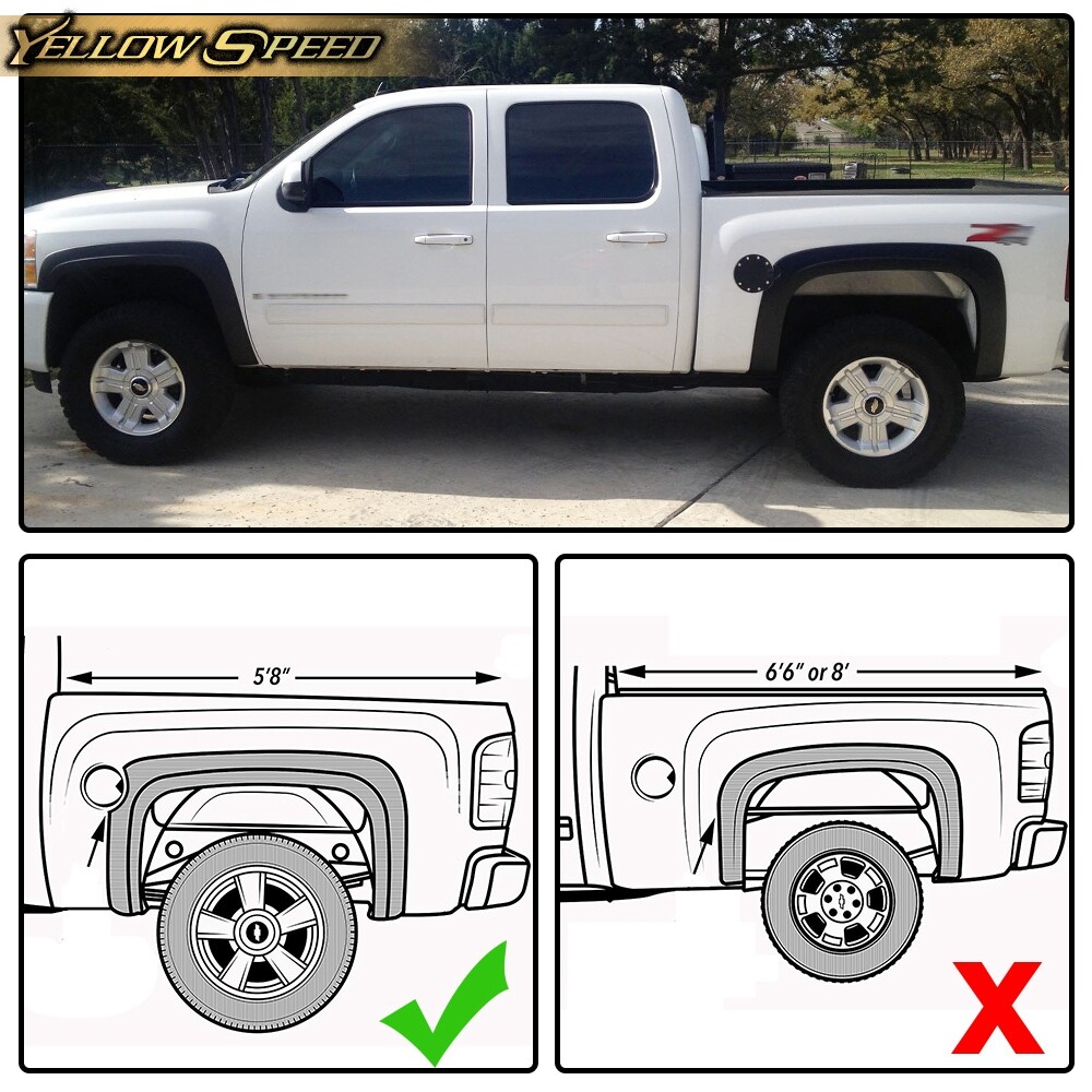 4PCS FIT FOR 07-13 CHEVY SILVERADO REG/EXT CAB FACTORY STYLE WHEEL FENDER FLARES