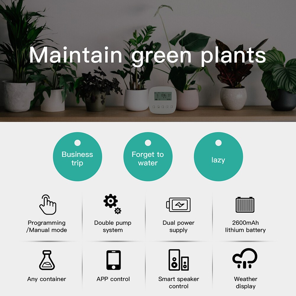 MOES WiFi Smart Automatic Micro Drip Irrigation Dual Pump Watering System Timer