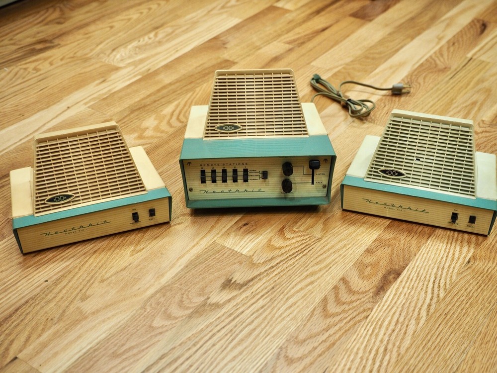 Vintage Heathkit X1-1 XIR-1 Transistor Intercom Speaker System with base station