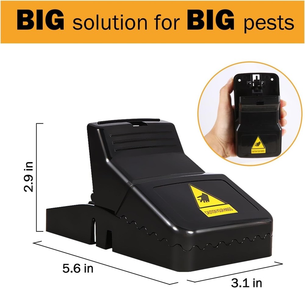 Reusable Large Mouse Traps - Easy Setup 6 Pack for Quick Rodent Elimination