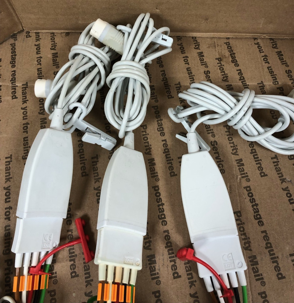 (X3) Philips M1668A M1968A ECG TRUNK CABLE with 5Lead GRABBER CABLE (UNTESTED)