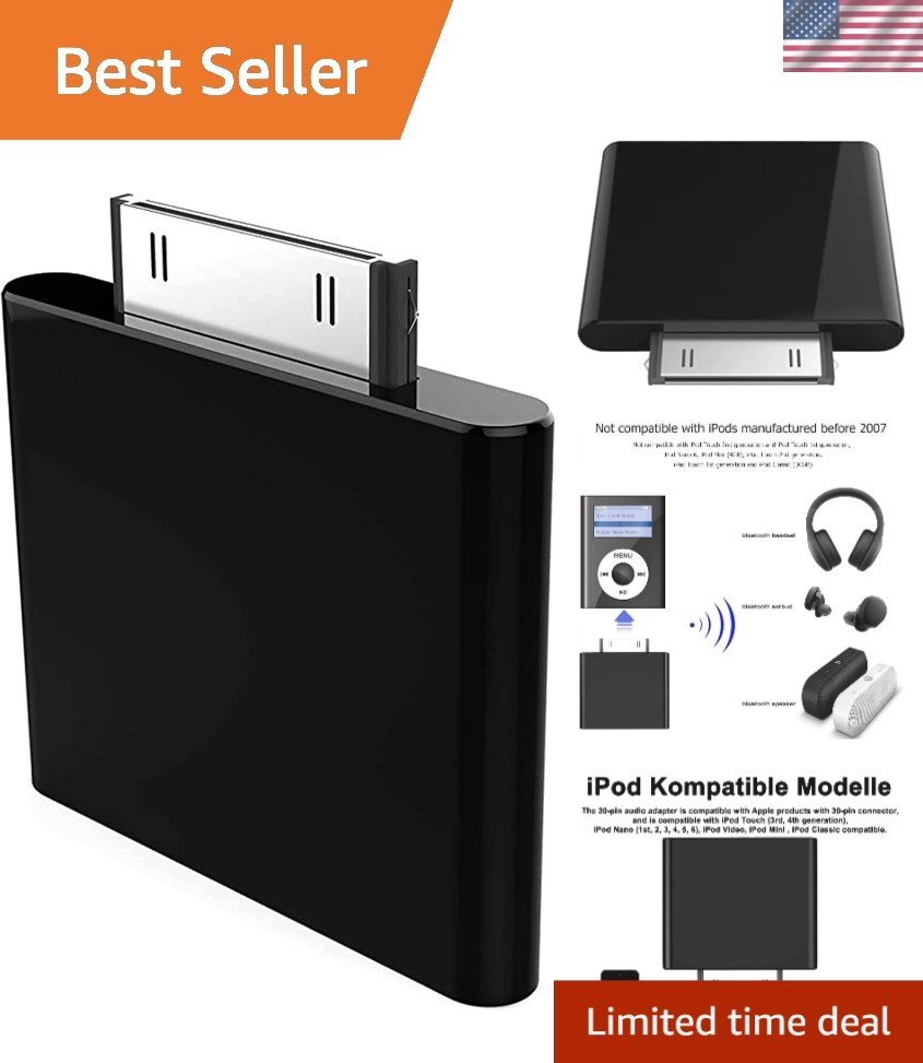 Plug-and-Play Bluetooth Transmitter for iPod Classic & Nano - Crystal Finish