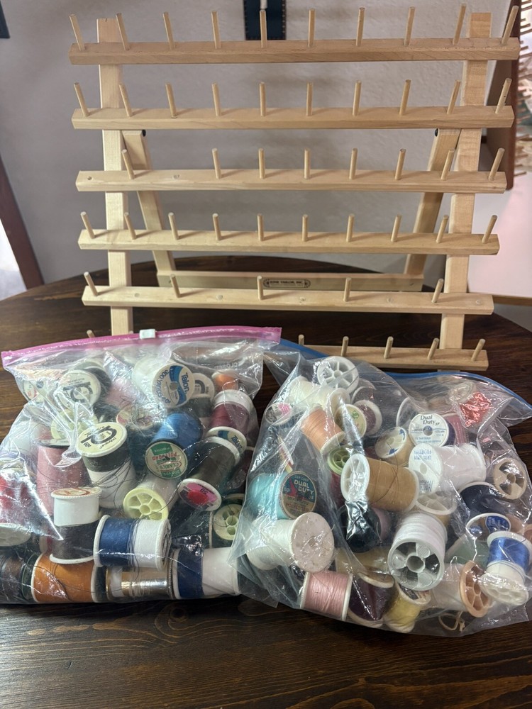June Taylor Thread Holder and 85 spools Of Thread -See description