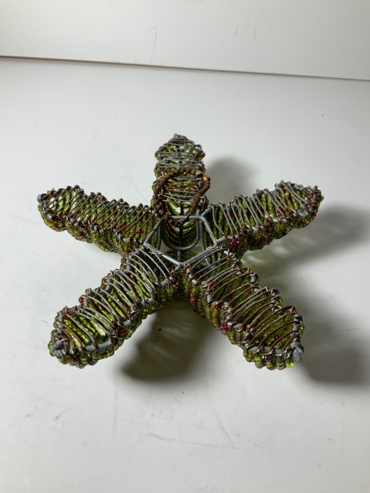 Grass Roots Beadwork Beaded Green Starfish 5 in.
