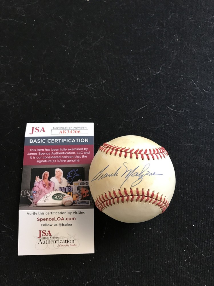 Frank Malzone Signed Autographed Official MLB Baseball JSA COA