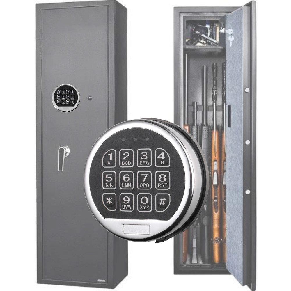 Gun Safe Lock Replacement with Solenoid Lock W/ Chrome Keypad Safe Electronic