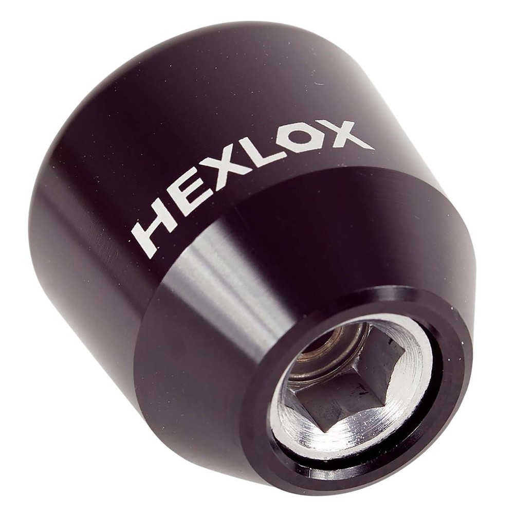 Hexlox Hexnut Axle Nut, M9, Front, Black