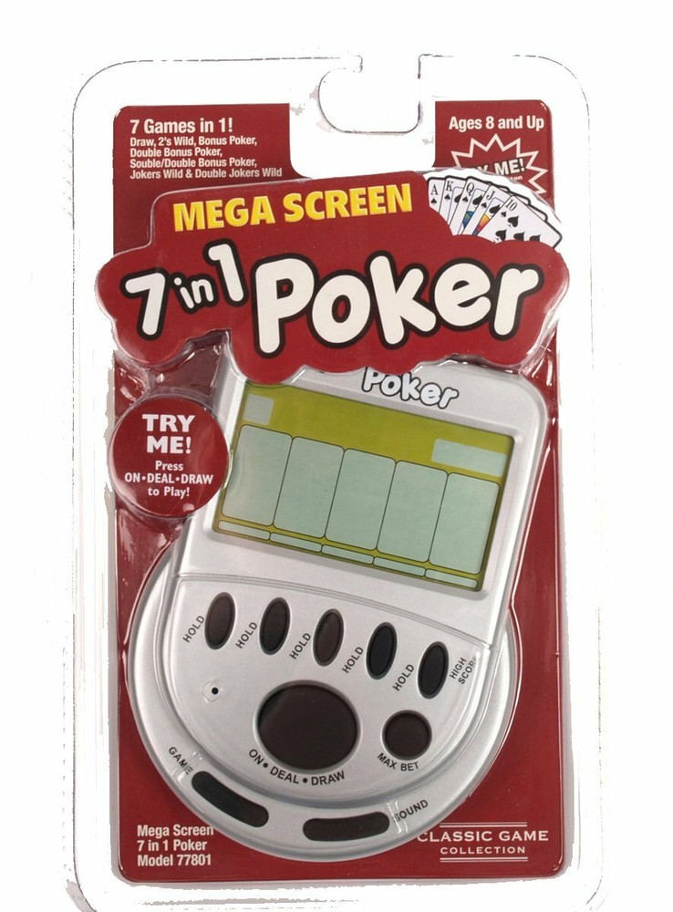 Gambling Electronic Game Pack - Mega Screen Solitaire Handheld Game & 7 in 1