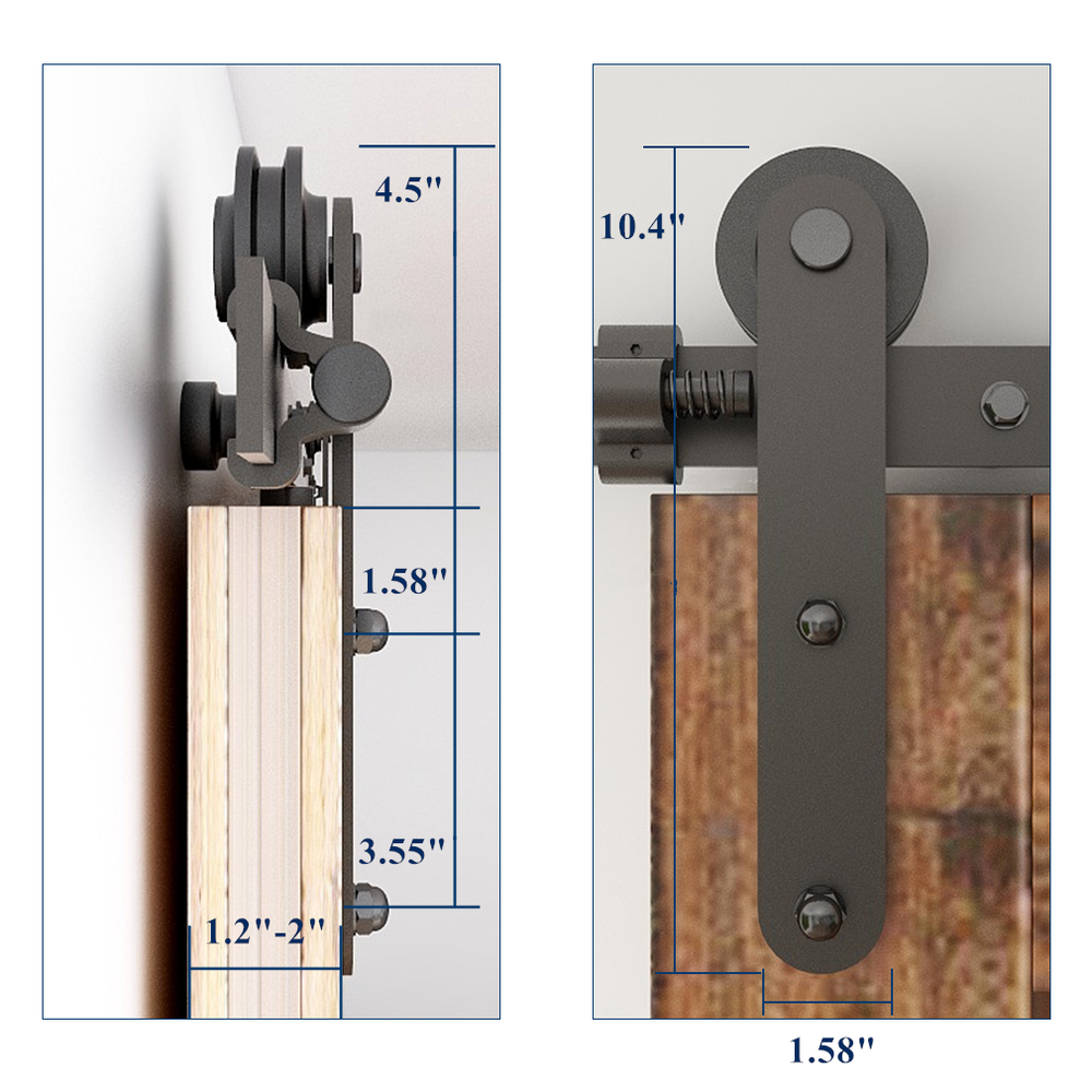 4-20FT Ceiling Mount Bracket Sliding Barn Door Hardware Track Kit Single/Double