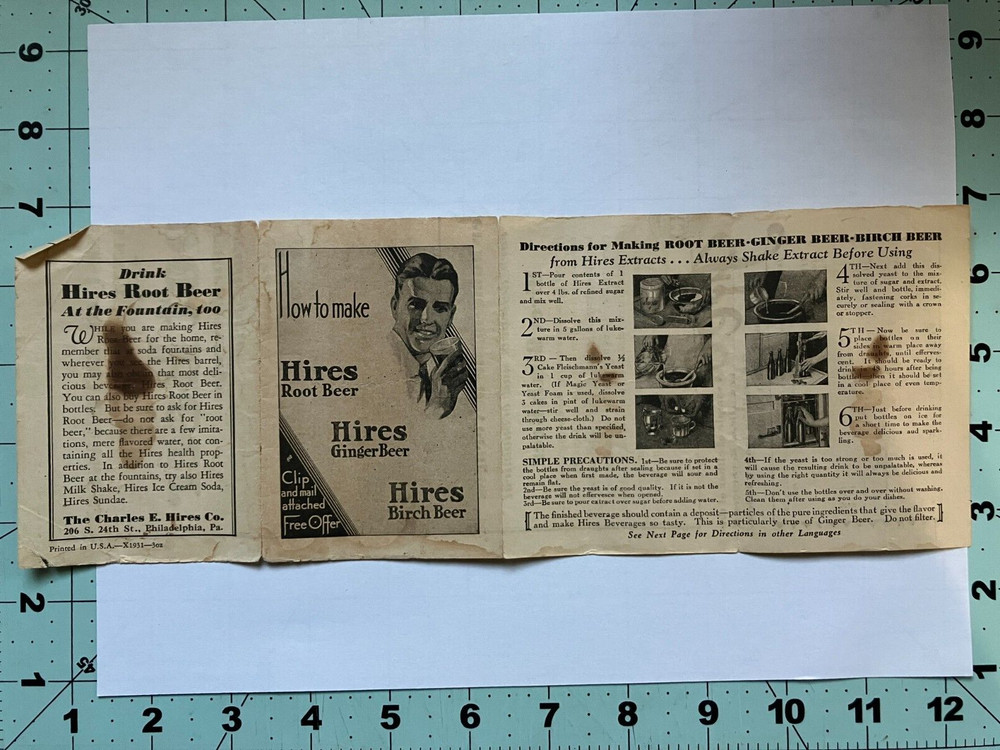 Vintage How To Make Hires Root Beer Advertisement