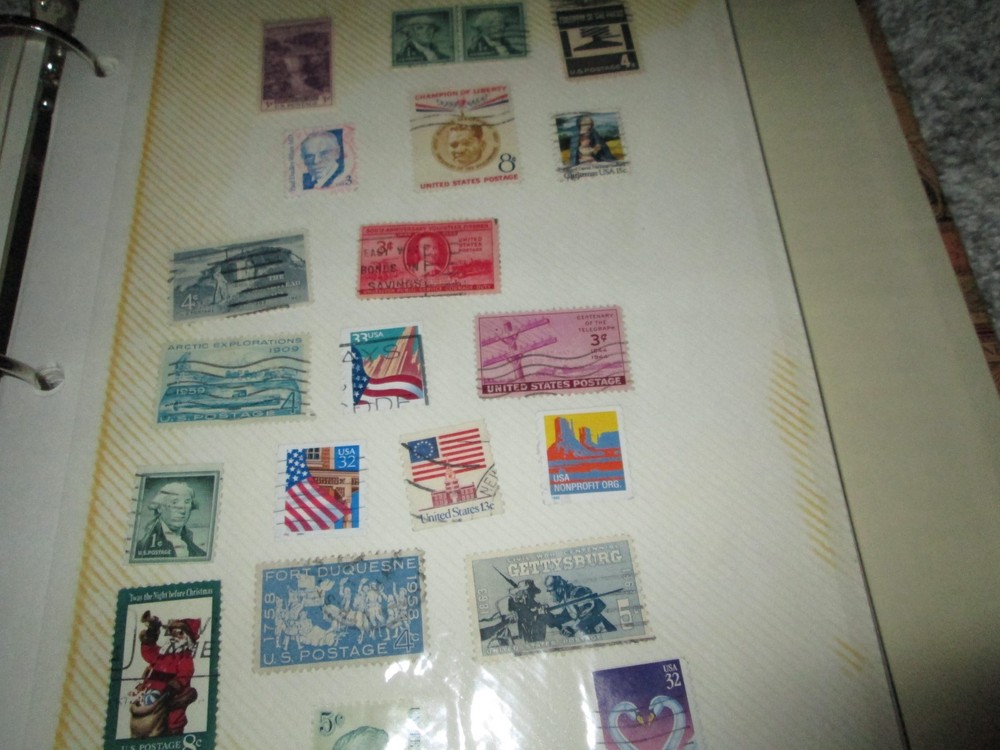 Stamp Collection VTG Stamps. 15 Binder Pages