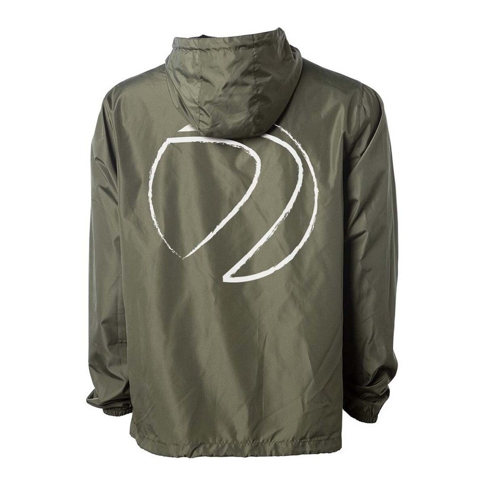 Dye Cowles Pullover Windbreaker Jacket - Olive Size: Large