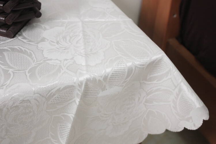 New Elegant and Pretty White Rose Square Table Cloth 90CM