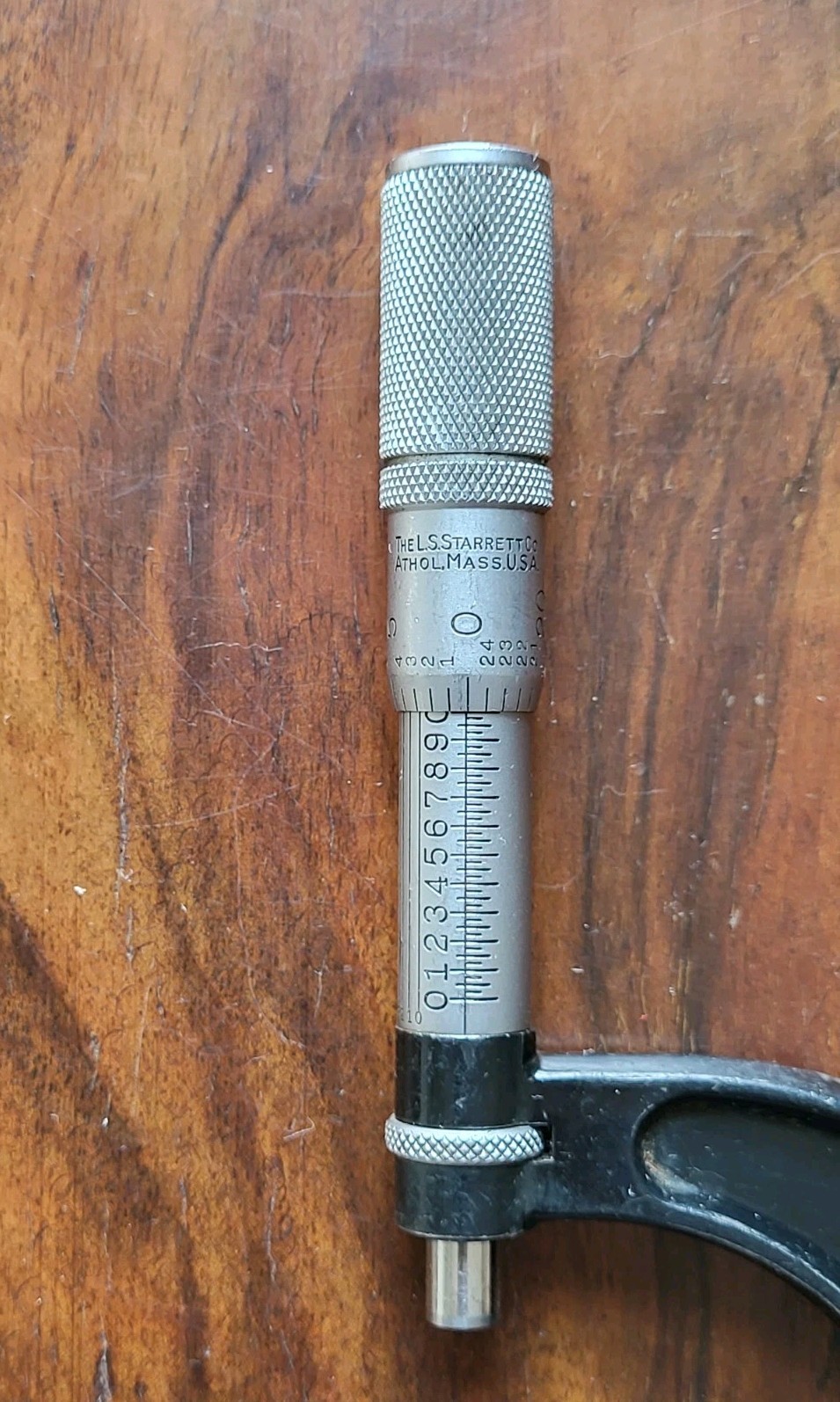 Starrett No. 436 1-2” Outside Micrometer w/Locking, 1" Standard, Wrench & Case