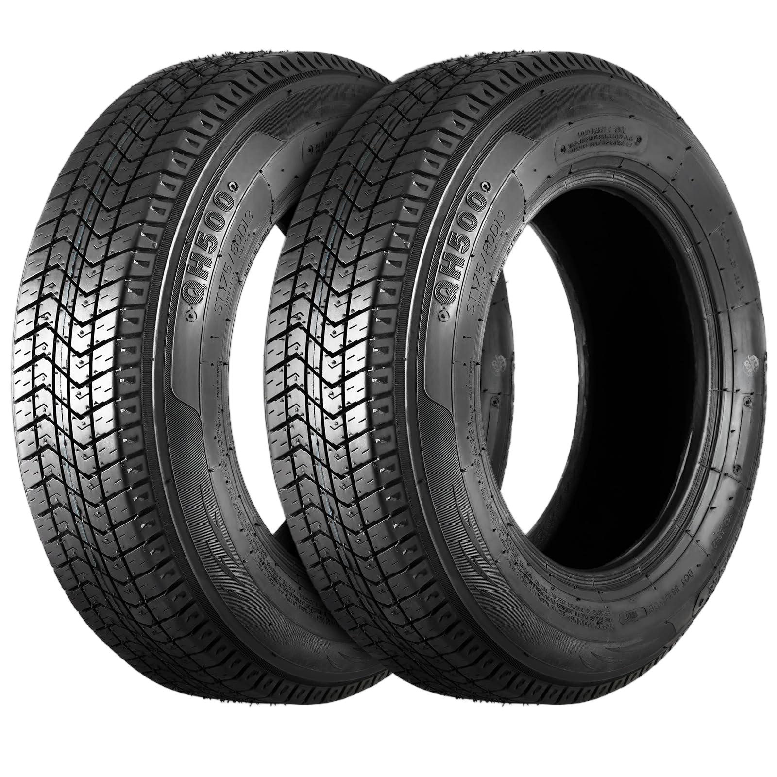 Set Of 2 ST205/75D14 Trailer Tires 6 Ply Heavy Duty 205 75 14 Replacement Tyres