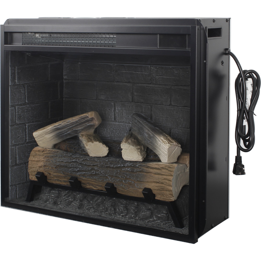 23'' Infrared Heating Electric Fireplace Insert w Controller, Realistic Flame