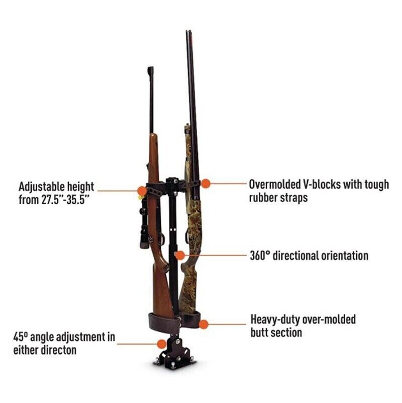 Fully Adjustable UTV Gun Mount Rack Adjustable Height from 27.5” to 35.5”