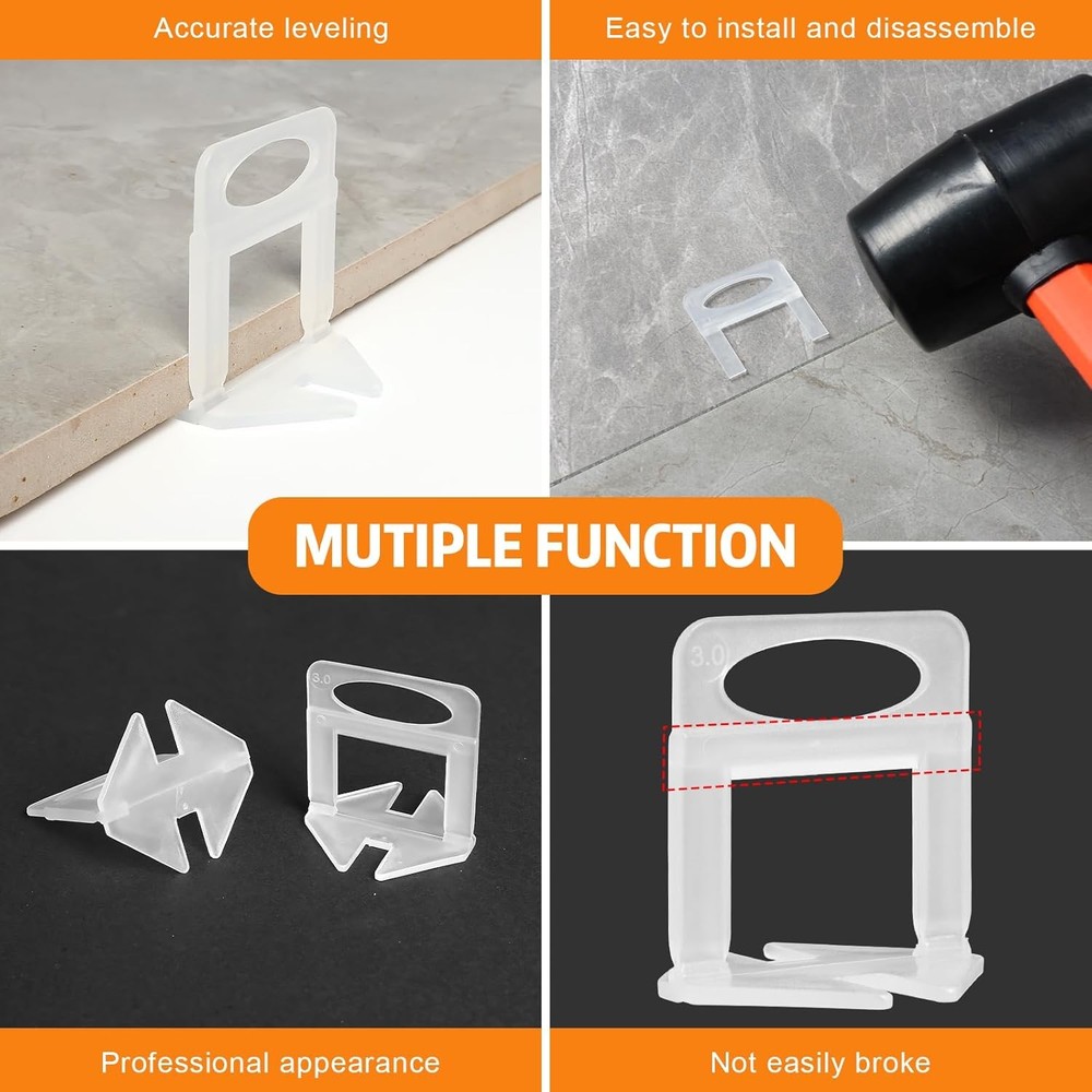 Tile Leveling System, 2000-Piece 1/8" Tile Spacers Clips Tile Tools, Tile Ins...