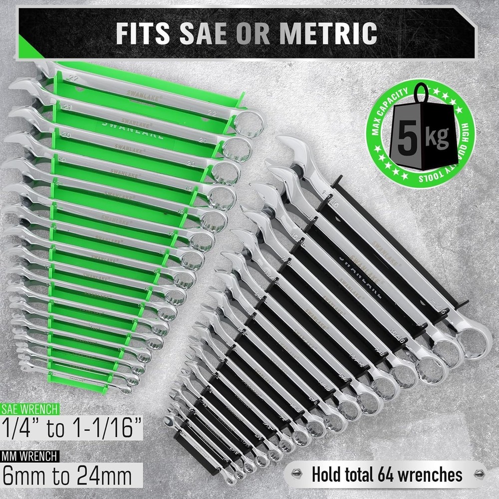Compact Socket Organizer with Wrench Holder