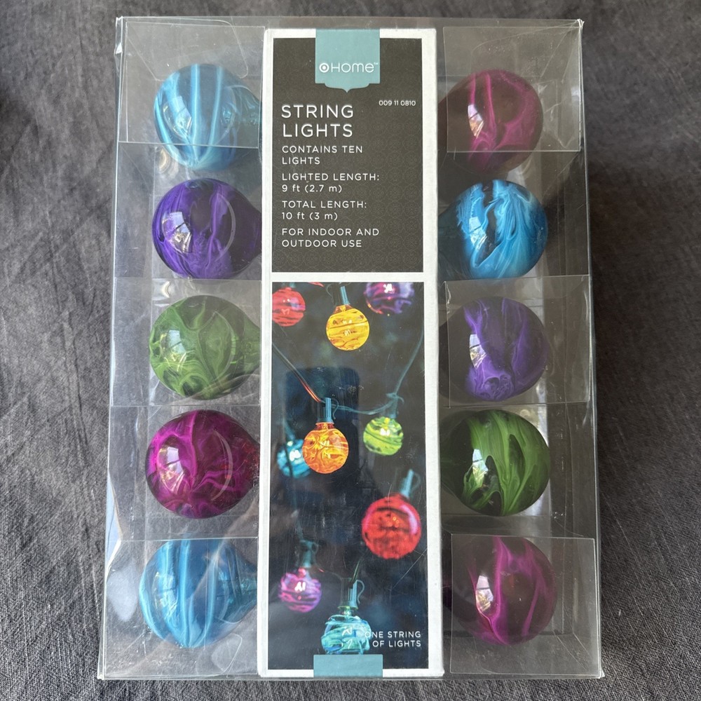 Room Essentials Globe Colorful Round Marbles String Lights 10 count