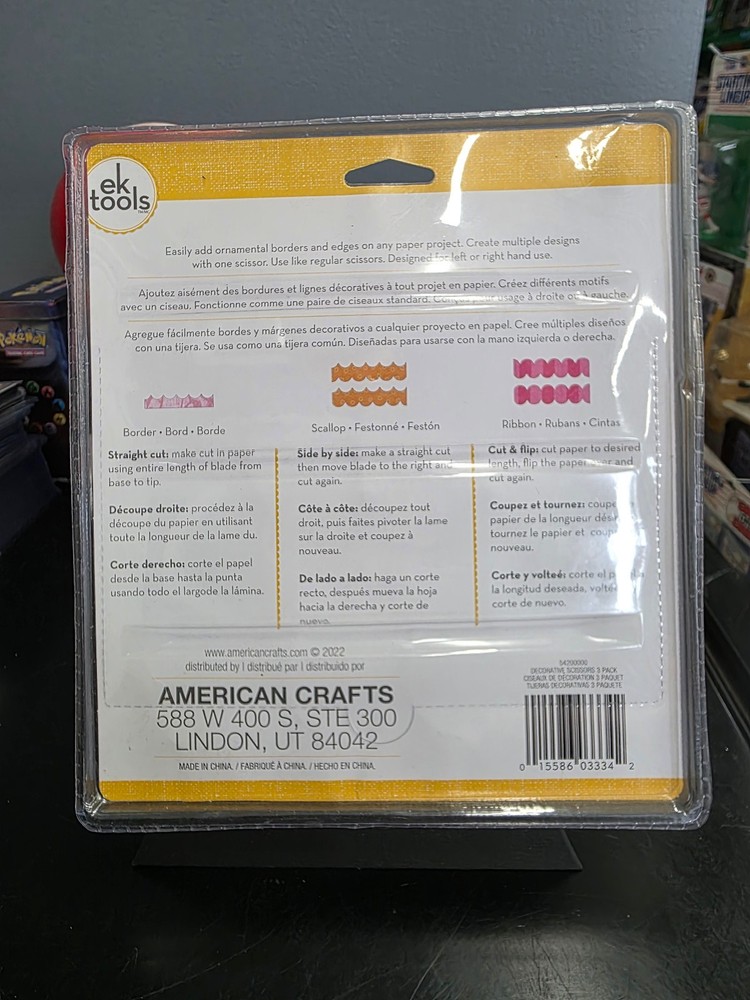 EK Decorative Scissors 3/Pkg-Scissors New Free Shipping