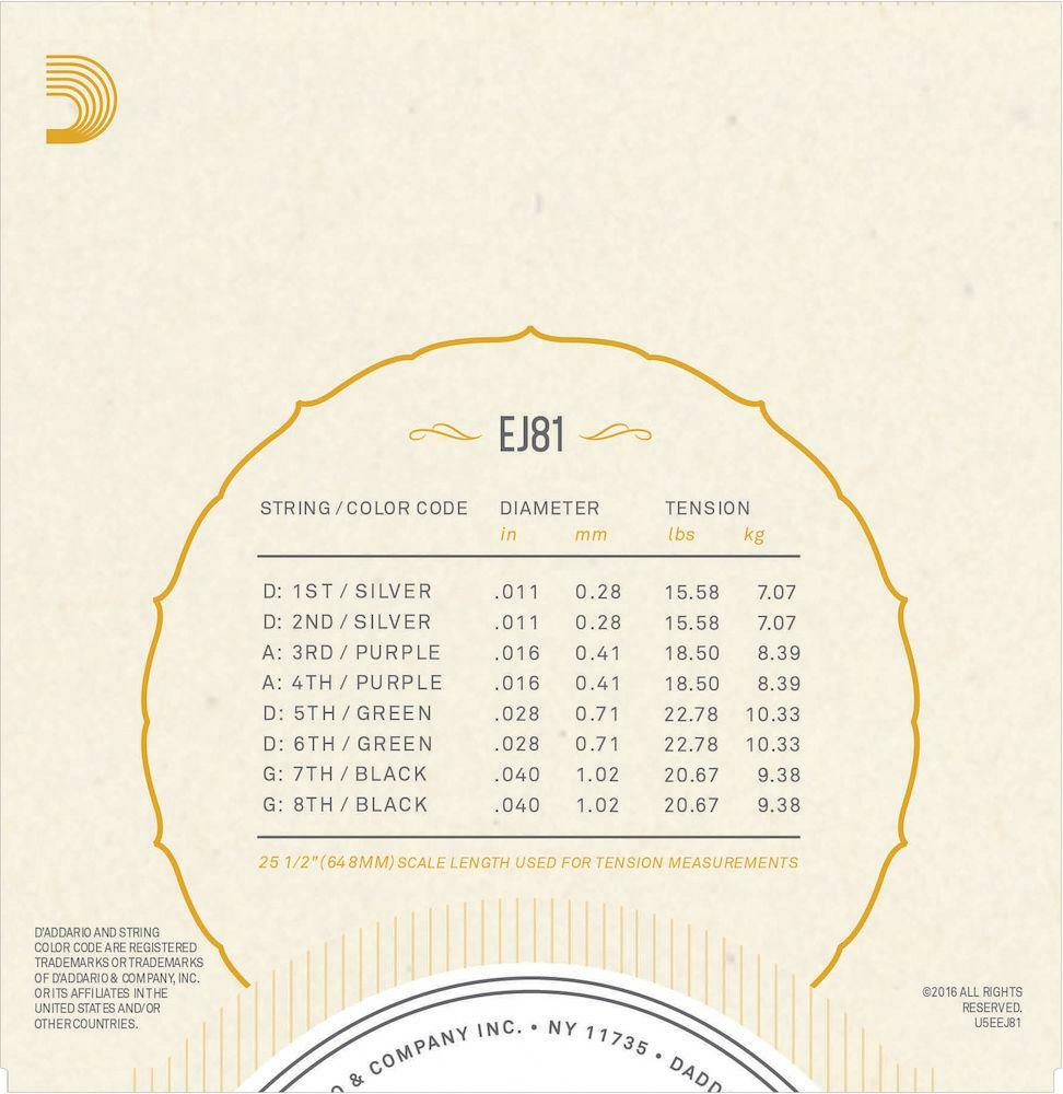 D'Addario EJ81 Irish Bouzouki Strings