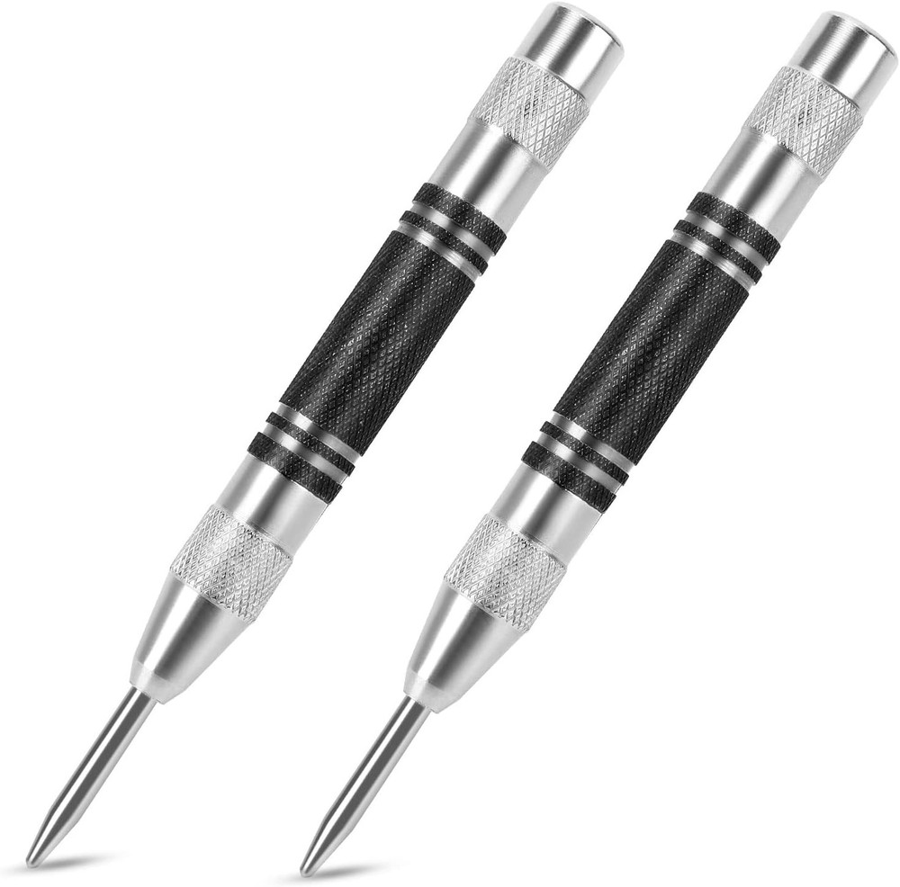 2Pcs Heavy Duty Automatic Center Punch, 5'' Premium Steel Spring Loaded...