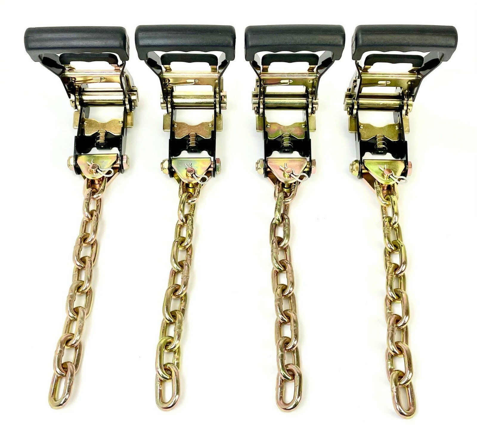 8 pt Kit 14' Purple DIAMOND WEAVE Rollback / Flatbed Car TieDowns w/ Chain Tails