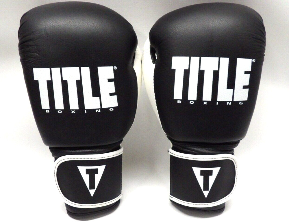 Title Boxing Dynamic Strike Hook & Loop Heavy Bag Gloves - BK/WH - 12oz - NW/OTH