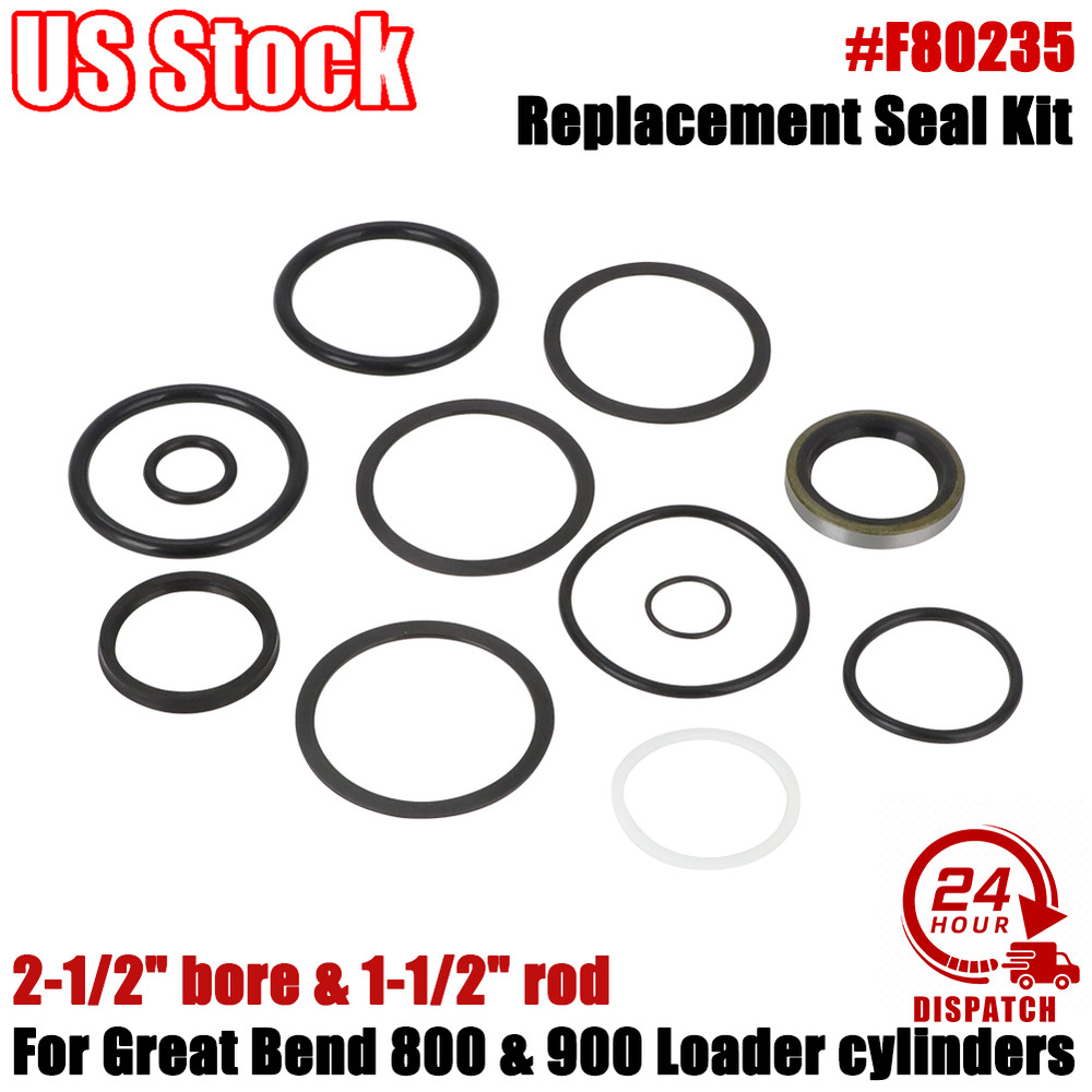 F80235 Replacement Seal Kit For Great Bend 800 & 900 Loader Cylinders Rubber US