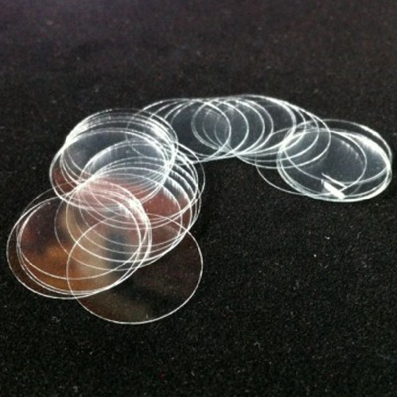 100pcs Blank Microscope Round Cover Glass Cover Slips 3mm-101mm for Lab Medical