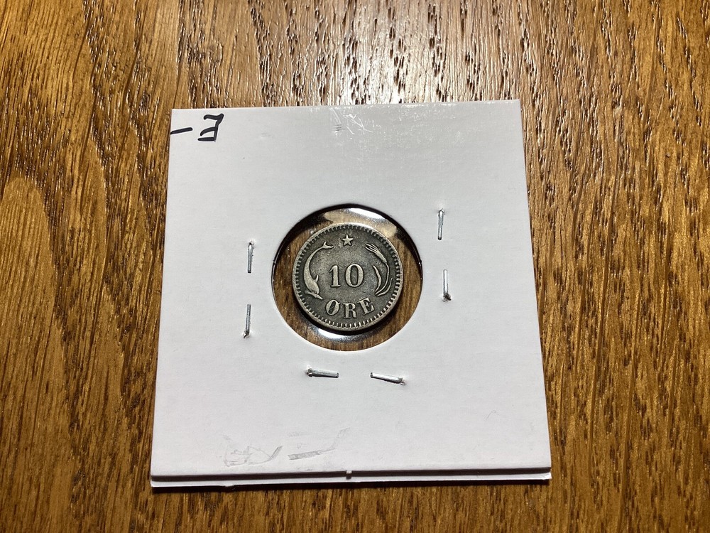1874 10 Ore Denmark .400 Silver Coin 101320 31e