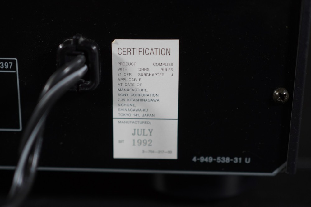 Sony CD Player CDP-397, Tested And Works