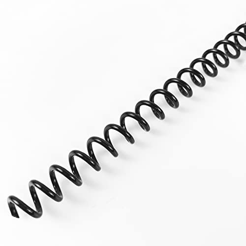 100 Pack Plastic Spiral Binding Coils 6mm (1/4") 30 Sheet Capacity Black 48 Loop