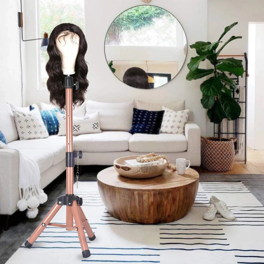 Adjustable Wig Stand Tripod Mannequin Head Stand Heavy Duty