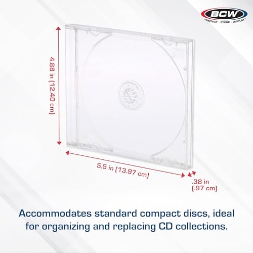 BCW CD Jewel Cases - 10 Pack | Clear CD Cases for Standard Assorted Sizes