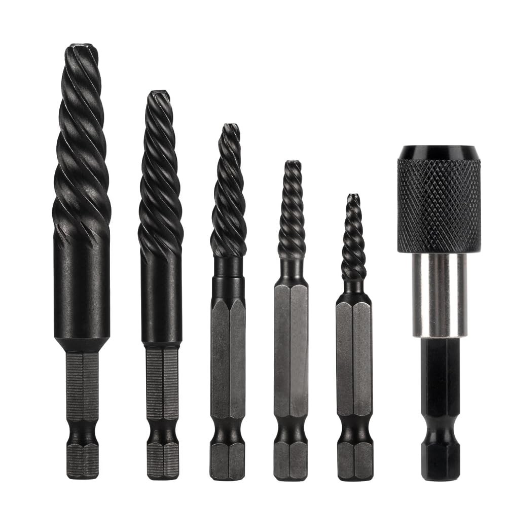 NORTOOLS 6 PCS Broken stud extractor kit Damaged onesize, 6 Pcs-coarse Thread